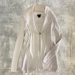 Ann Taylor Cream Babydoll Sweater Cardigan